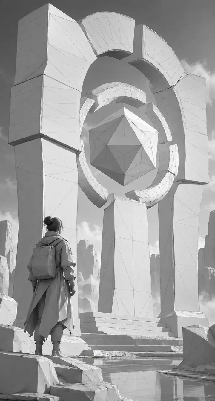 Rendering eines weißen Low-Poly-Tonmodells