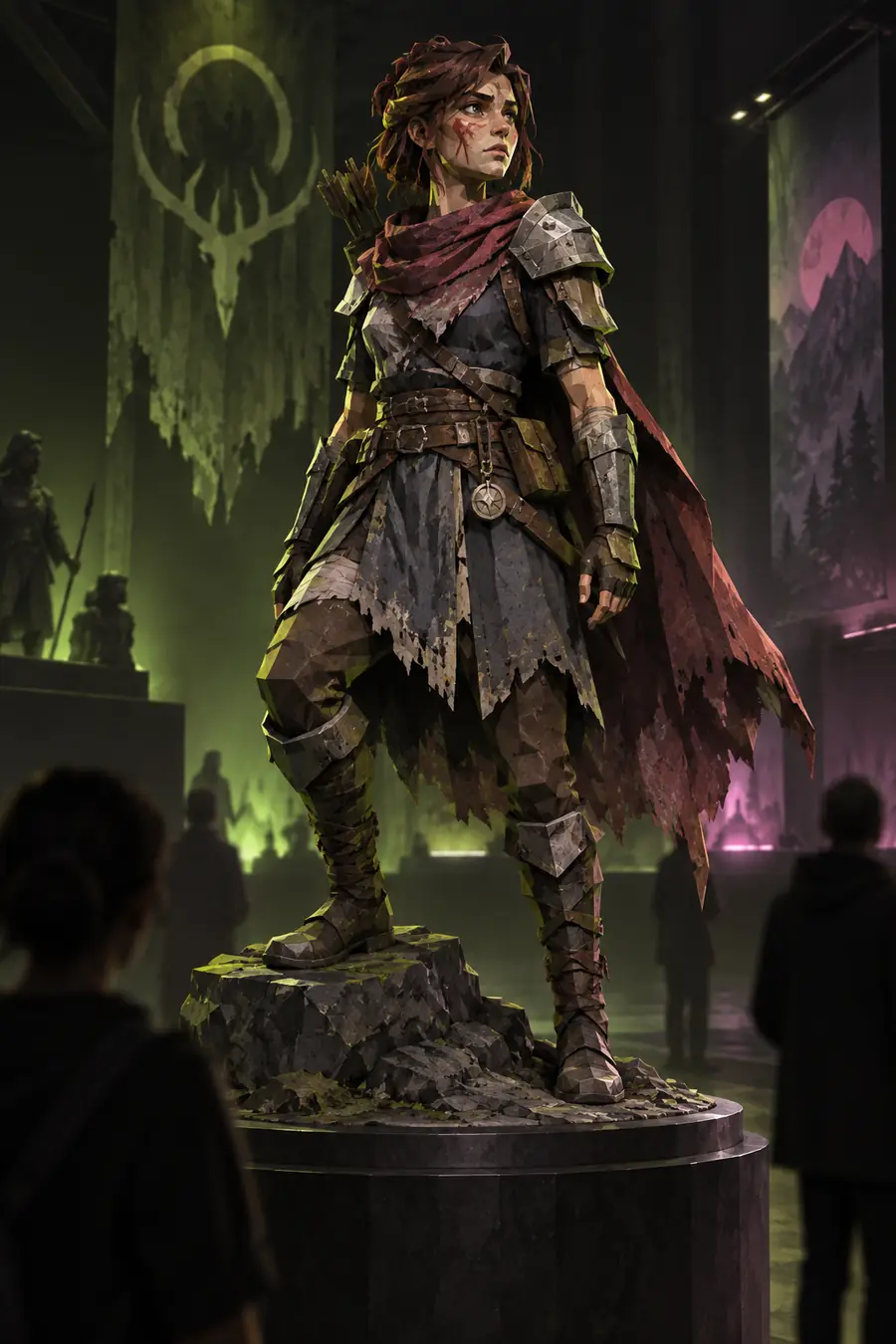 Modelo de personaje de videojuego low-poly con texturas