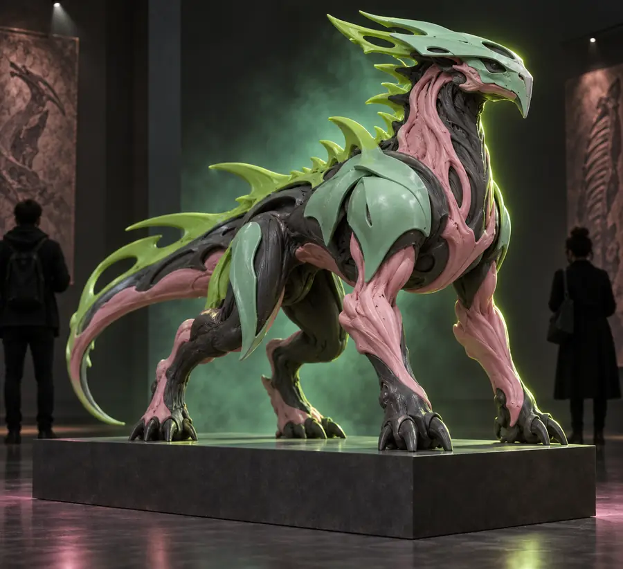 Modelo de criatura 3D con colores separados